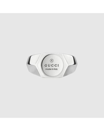 Gucci Anello A Fascia Larga Con Trademark - Metallizzato