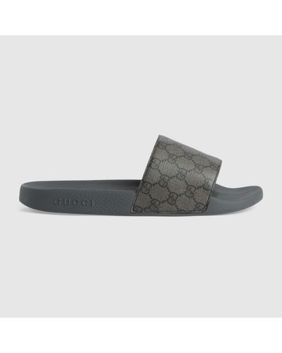 Gucci Pursuit gg Supreme Slide - Grey