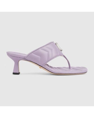 Gucci Double G Thong Sandal - Purple