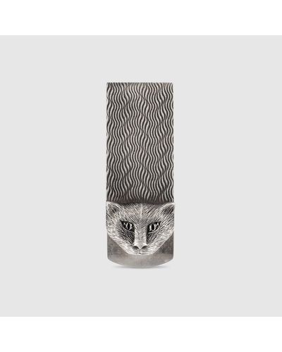 Gucci Garden Geldscheinklammer mit Katze - Mettallic