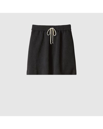 Gucci GG Jacquard Jersey Skirt - Black