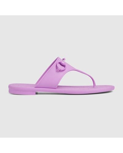 Gucci Thong Sandal With Horsebit - Purple