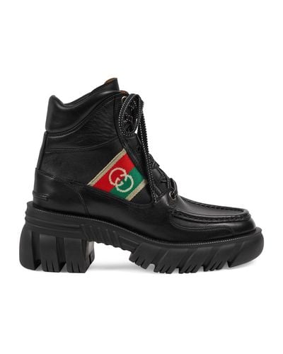 Gucci Ankle Boot With Interlocking G - Black