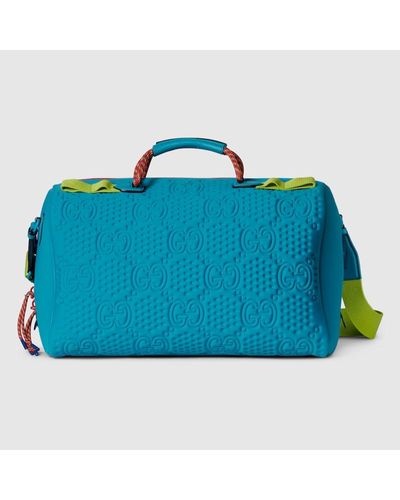 Gucci Mittelgroße Reisetasche Aus GG Scuba - Blau