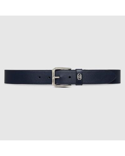 Gucci Belt With Interlocking G Detail - Blue