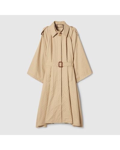 Gucci GG Cotton Gabardine Trench Coat - Natural