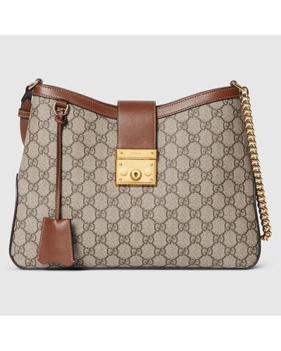 Gucci Padlock GG Medium Shoulder Bag - Natural