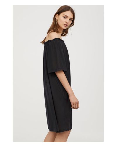 H\u0026m Off The Shoulder Black Dress Flash 