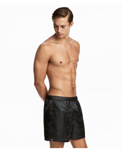 H\u0026M 2-pack Satin Boxer Shorts in Dark Blue/Patterned (Blue) for Men - Lyst