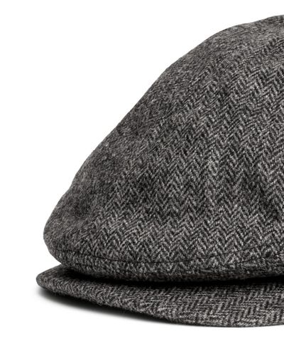 H&M Wool Flat Cap in Black Melange (Black) for Men - Lyst