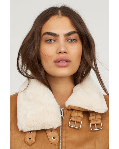 h&m faux fur lined jacket