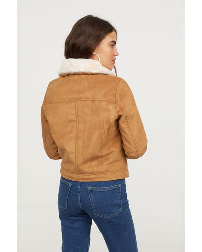 h&m faux fur lined jacket