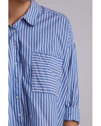 Xirena Jody Stripe Cotton Shirt - Sail Blue