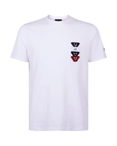 Emporio Armani Cotton Logo Faces T-shirt in White for Men | Lyst