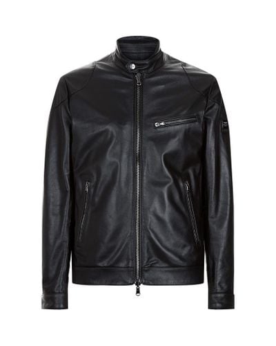hackett leather jacket