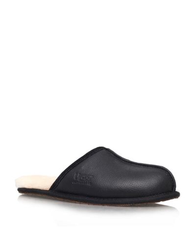 black leather ugg slippers