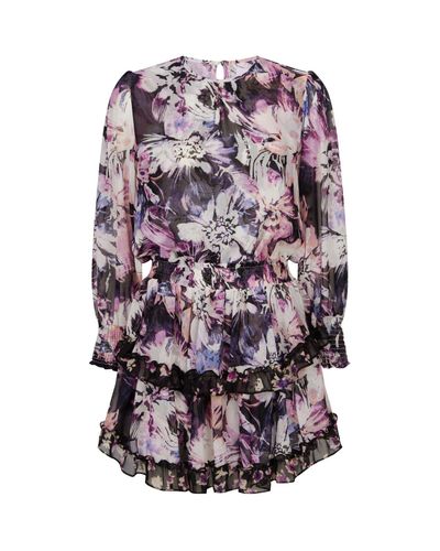 MISA Los Angles Synthetic Camila Dress in Purple Floral (Purple) - Lyst