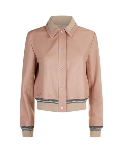 sandro leather bomber