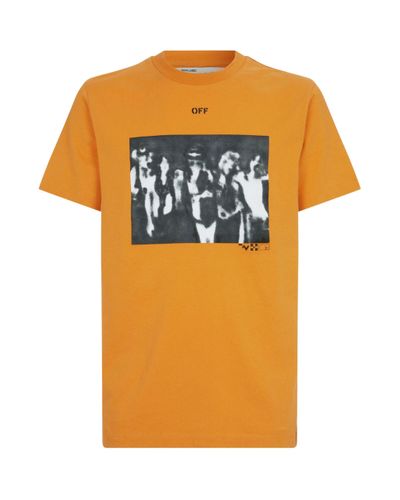 Off-White c/o Virgil Abloh Cotton Spray Paint T-shirt in Orange for 