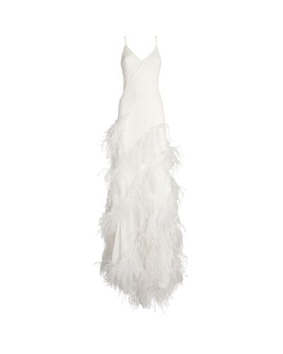 16Arlington Synthetic Feather-trim Clianthus Dress in White | Lyst