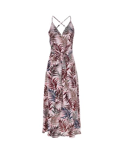 Sandro Silk Wrap Dress in Pink - Lyst