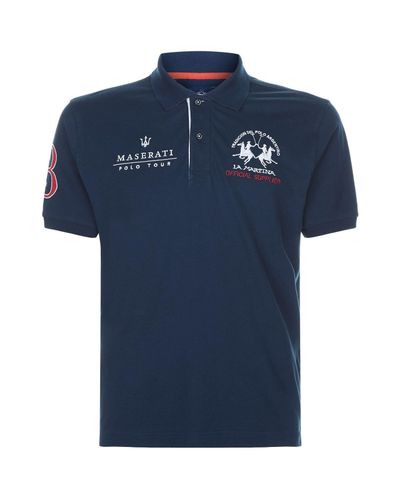 La Martina Cotton Maserati Polo Shirt in Navy (Blue) for Men | Lyst
