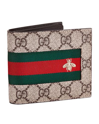 gg supreme bee canvas bifold wallet