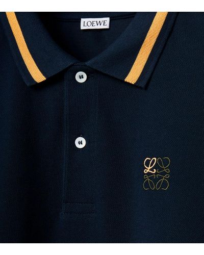 Loewe Cotton Anagram Polo Shirt in Blue for Men | Lyst