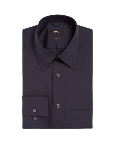 BOSS by HUGO BOSS Cotton Pocket-detail Shirt in Blue for Men - Lyst