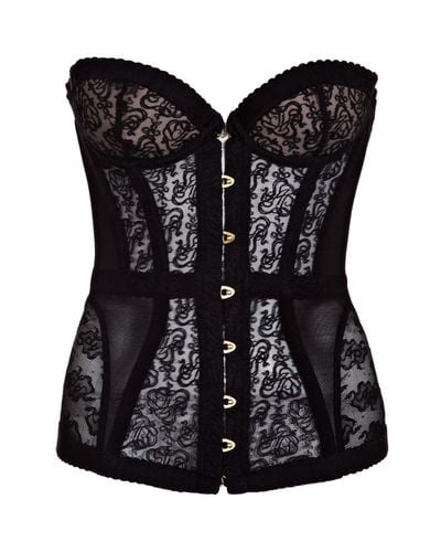 Agent Provocateur Synthetic Mercy Lace and Tulle Corset in Black | Lyst