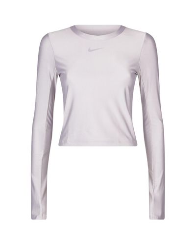 Nike Metallic Running Top in Ivory (White) - Lyst