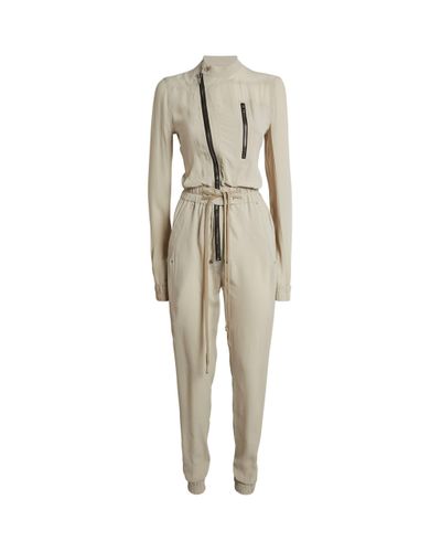 Rick Owens Silk Gary Utility Jumpsuit in White - Lyst