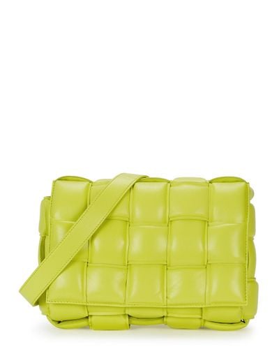 Bottega Veneta Cassette Lime Padded Leather Cross-body Bag in Green - Lyst