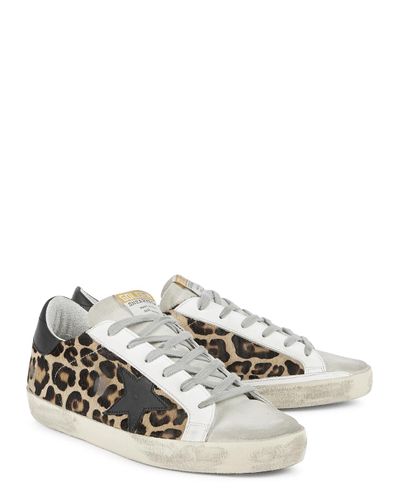 Golden Goose Goose Superstar Leopard-print Calf Hair Sneakers - Lyst