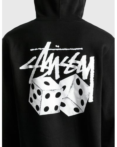 Stussy Fleece Pair Of Dice Hoodie in Black for Men - Lyst