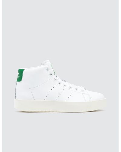 adidas Originals Leather Stan Smith Bold Mid W in White - Lyst