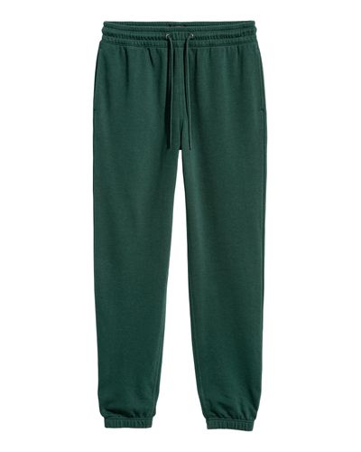 H&M Cotton Sweatpants Regular Fit in Dark Green (Green) for Men - Lyst