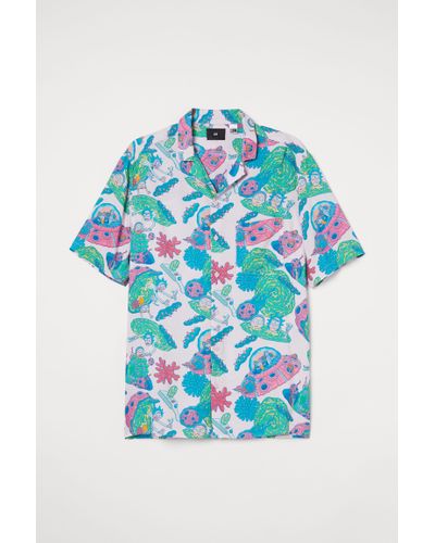 H\u0026M Patterned Resort Shirt in Pink for Men | Lyst Canada