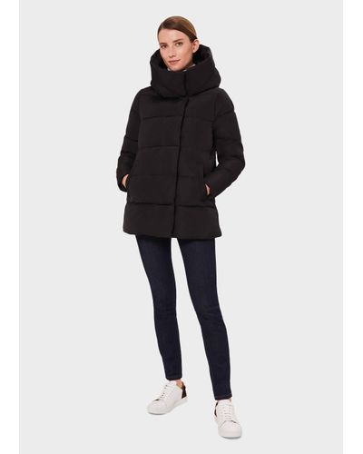 hobbs heather puffer coat black