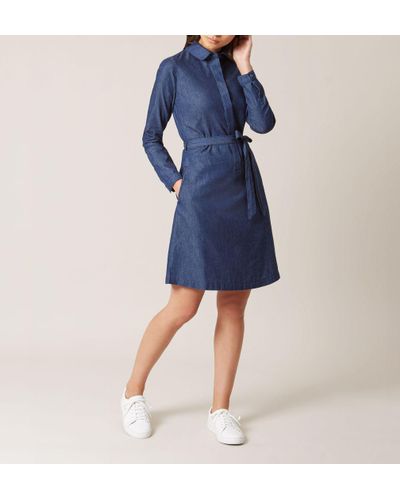 Hobbs Leah Denim Dress in Indigo (Blue 