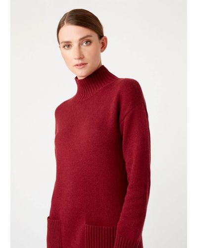 Hobbs Cashmere Carla Knitted Dress in Burgundy (Red) - Lyst