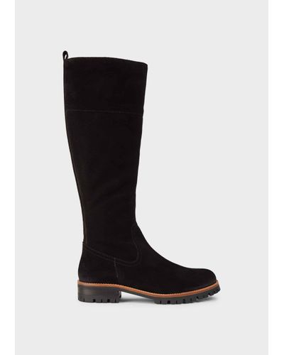 Hobbs Jennifer Suede Long Boots in Black - Lyst