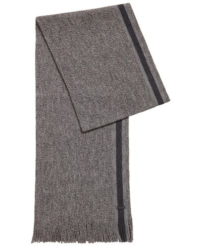 BOSS by Hugo Boss Virgin-wool Scarf With Engineered Stripe in Black for ...