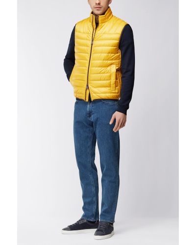 BOSS by HUGO BOSS Synthetic Down Vest | Durano in Yellow for Men - Lyst