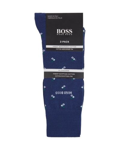 BOSS by Hugo Boss Two Pack Of Regular Length Business Socks In A Cotton ...