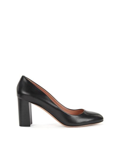 BOSS by HUGO BOSS Leather Mid-heel Pump | Farah in Black - Lyst