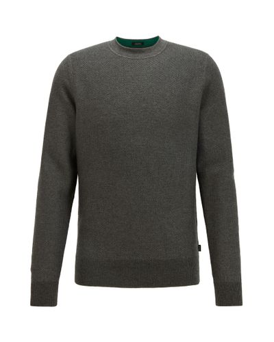 BOSS by Hugo Boss Regular Fit Sweater In Structured Cotton And Wool in ...
