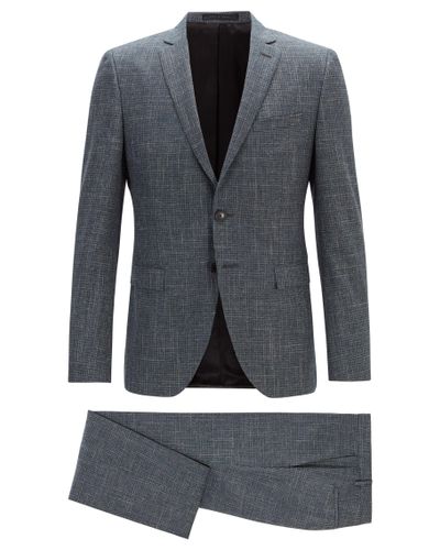 BOSS Extra-slim-fit Wool-blend Suit Without Stitching in Dark Green ...