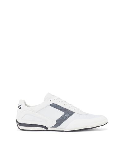 BOSS by HUGO BOSS Low Top Trainers In Mixed Materials With Logo Details ...
