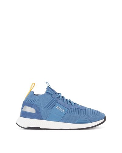 BOSS by HUGO BOSS Sock Trainers With Knitted Repreve® Uppers in Blue ...